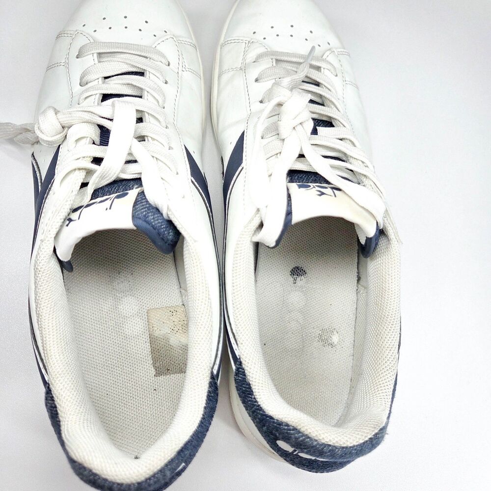 Diadora Game P DEN White Navy Retro Sneakers Mens Sz 8.5 - Picture 5 of 7